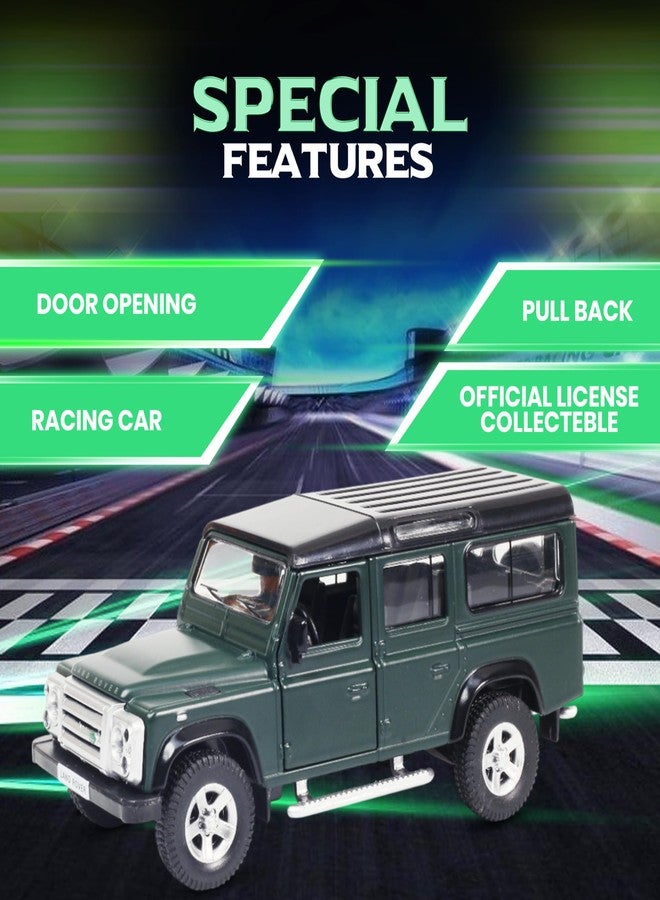 آر إم زد سيتي سيارة لعبة لاند روفر ديفندر من آر إم زد سيتي، مصنوعة من المعدن المصبوب، مقاس 5 بوصات، بمقياس 1:35 | سيارة مرخصة قابلة للتحصيل مع أبواب قابلة للفتح وآلية سحب للخلف | سلسلة عالمية للأطفال ومحبي السيارات | مات جرين - Image 4